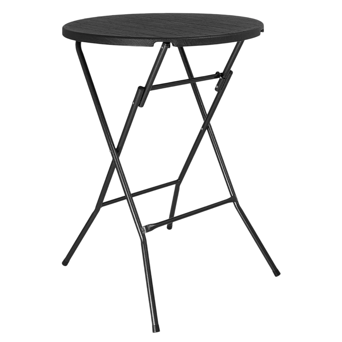 Bolero HZ892 Folding HDPE Bar Table Black Wood Design - 800mm product image