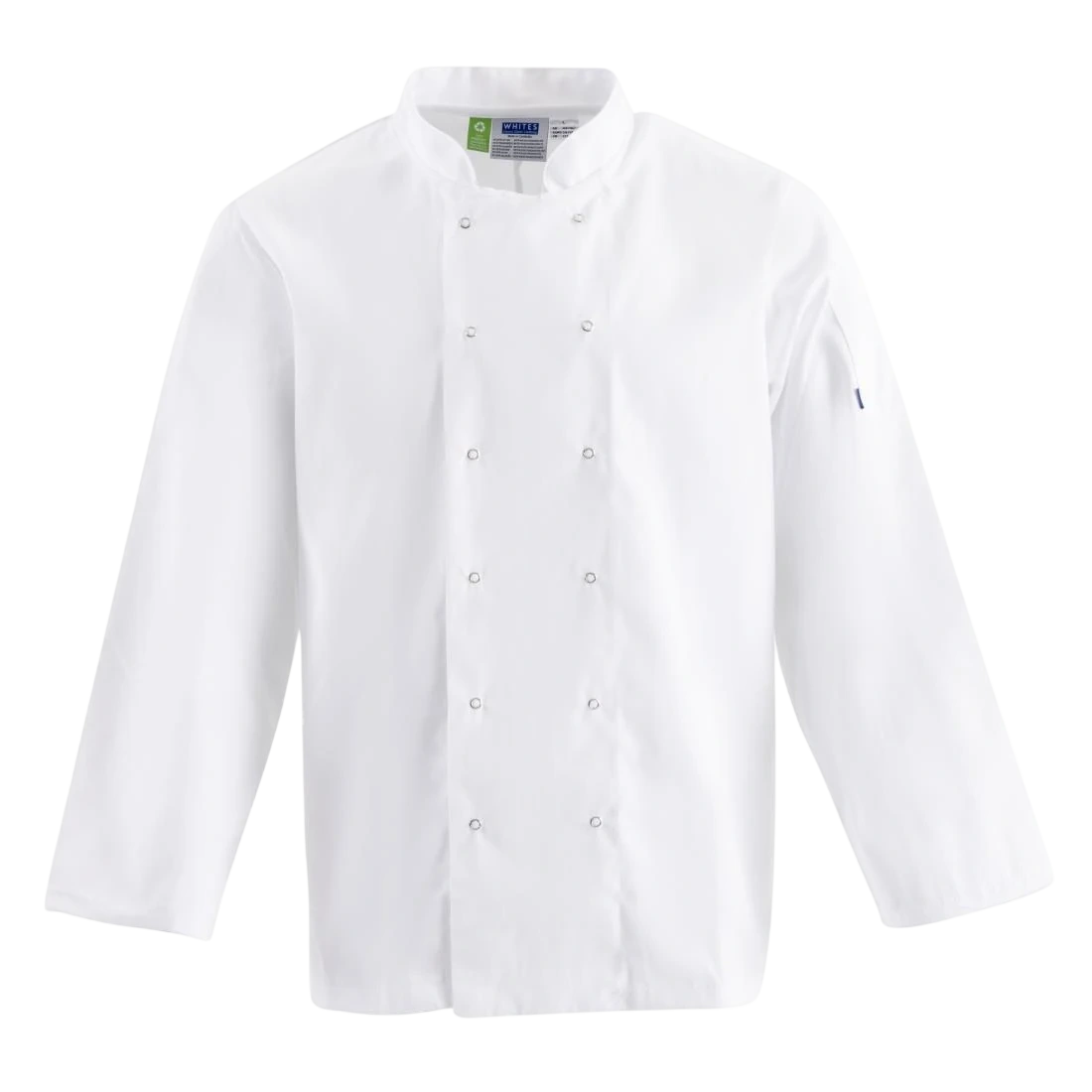 Whites Chefs Clothing A134-S Whites Vegas Chefs Jacket Long Sleeve White Polycotton - Size S product image