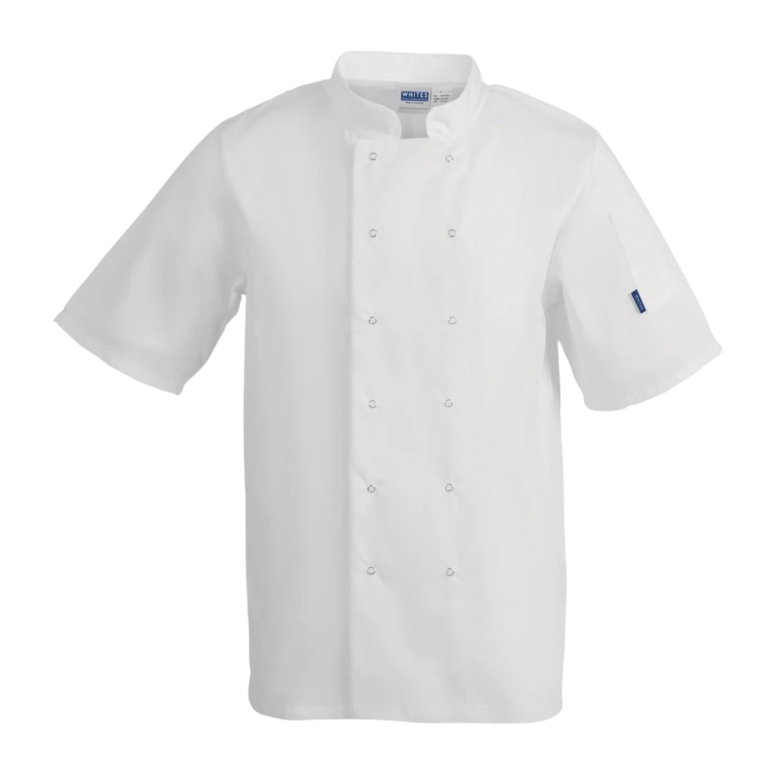 Whites Chefs Clothing A211-L Whites Vegas Chefs Jacket Short Sleeve White Polycotton - Size L product image