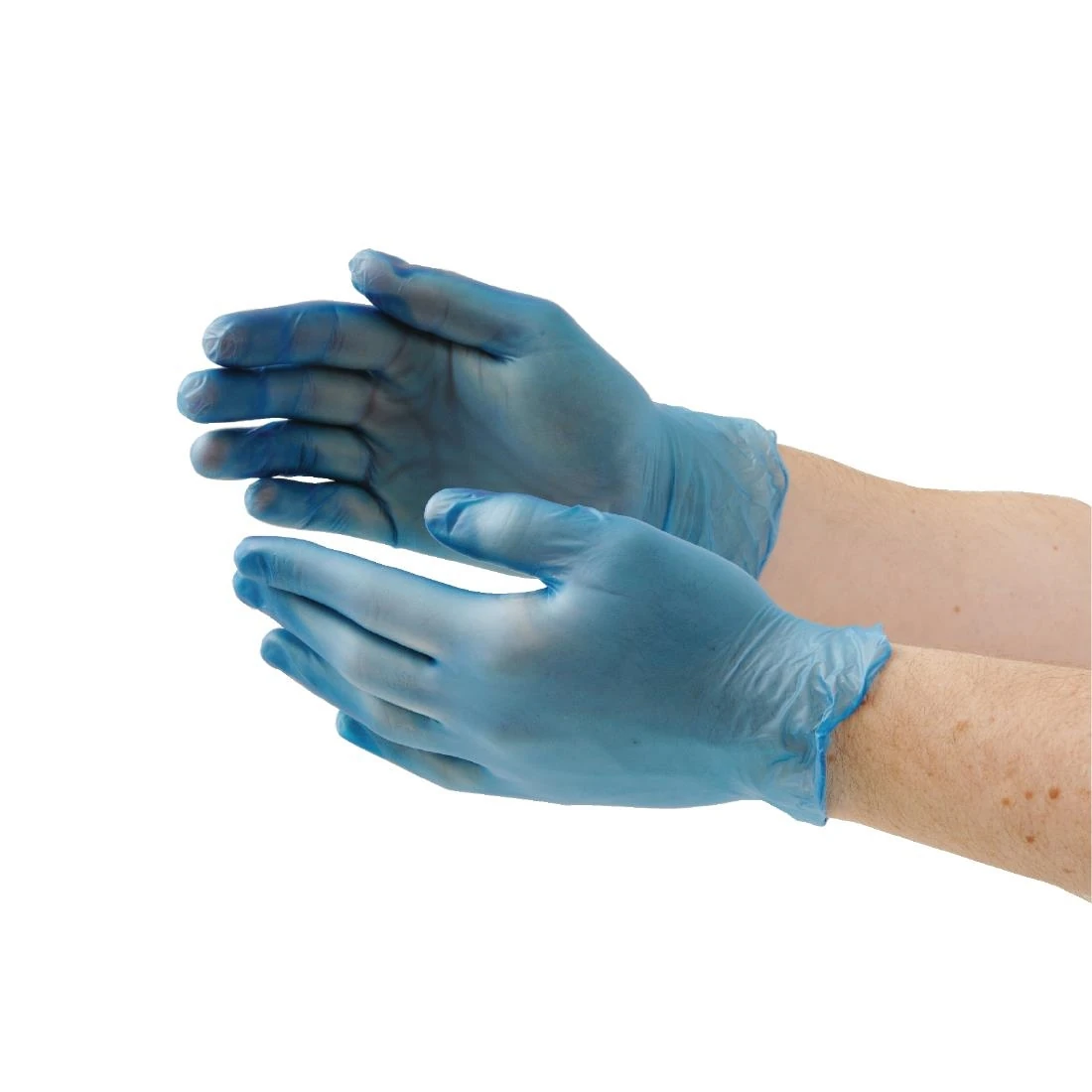 Hygiplas CF403-S Vinyl Blue Powder Free Gloves - Size S (Pack 100) product image