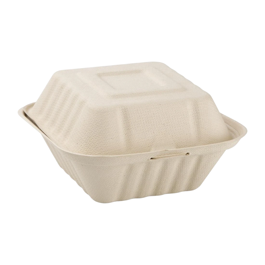 Fiesta Compostable FC542 Bagasse Burger Box 81x149x152mm - Natural Colour (Pack 500) product image