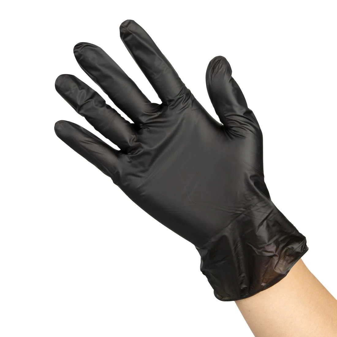 Hygiplas FJ748-L Vinyl Powder Free Glove Black - Size L (Pack 100) product image