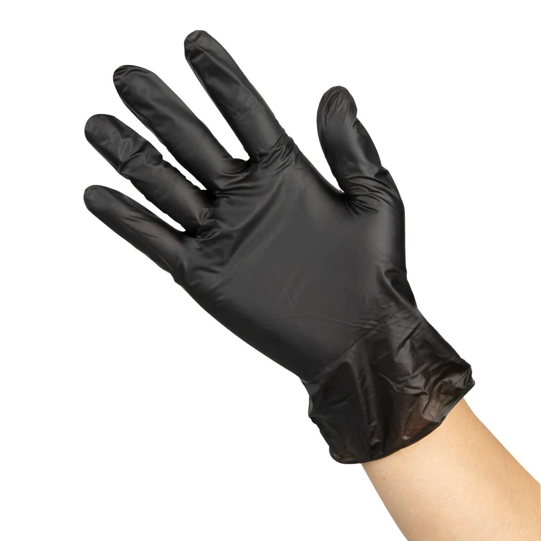 Hygiplas FJ748-S Vinyl Powder Free Glove Black - Size S (Pack 100) product image