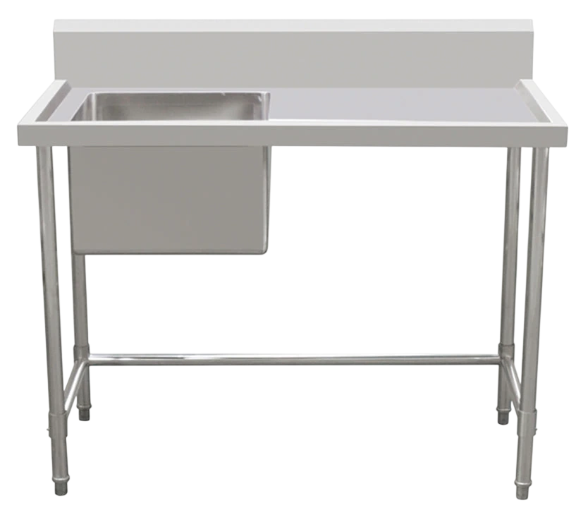 Kitchen Knock 631604 Work Bench - Single Sink with Leg Brace – Left Sink / 700 / ASS-0970L