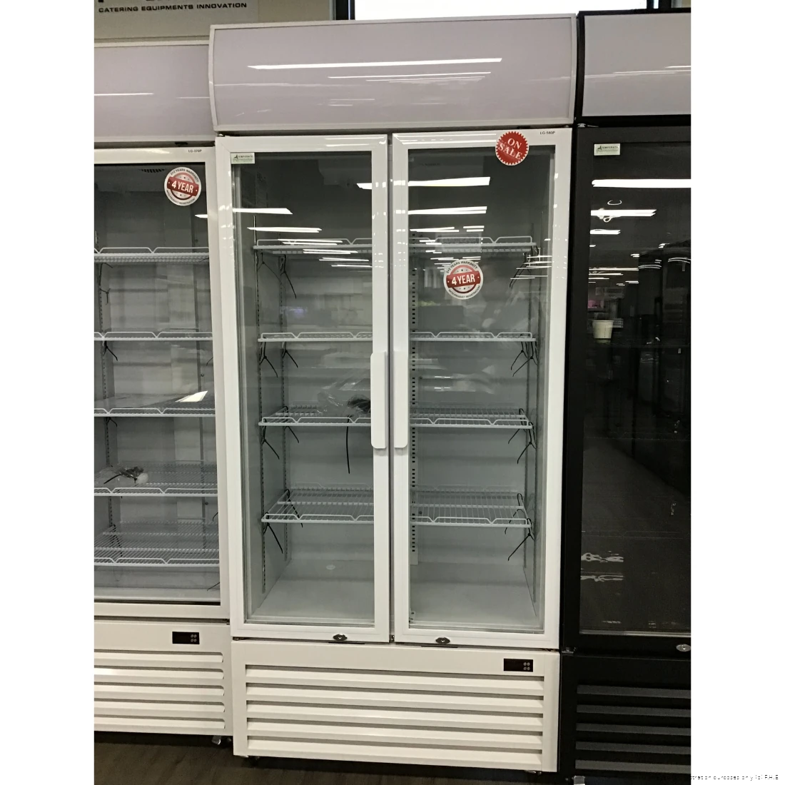 Ex-Showroom: Thermaster Double Glass Door Colourbond Upright Drink Fridge - LG-580P-VIC1046