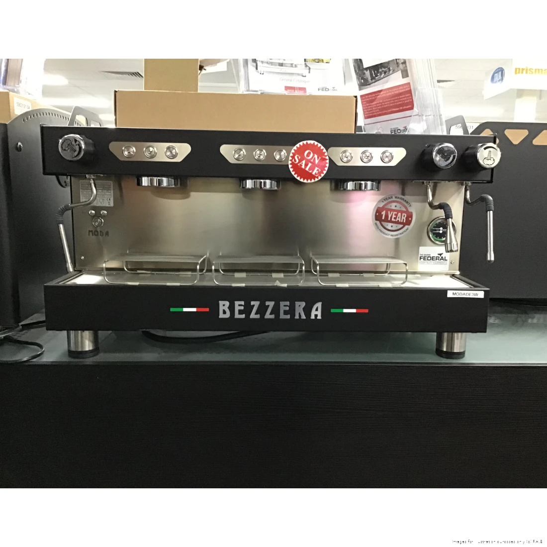 Ex-Showroom: Bezzera MODA DE 3 Group Espresso Machine White - MODADE3W-VIC1050