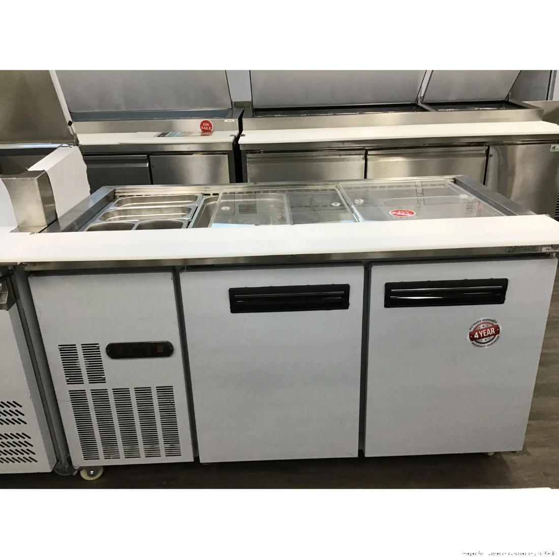 Ex-Showroom: Thermaster Two Door Cold Bench Salad Station 4x1/1 GN Pans - PG150FA-XB-VIC1060