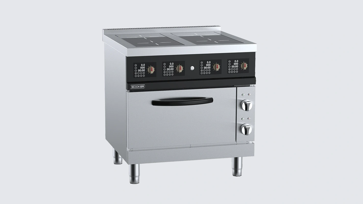 B+S SCOOKER HLBZJ4N-C19 Induction 4-Zone Boiling Top with Oven – 19 kW