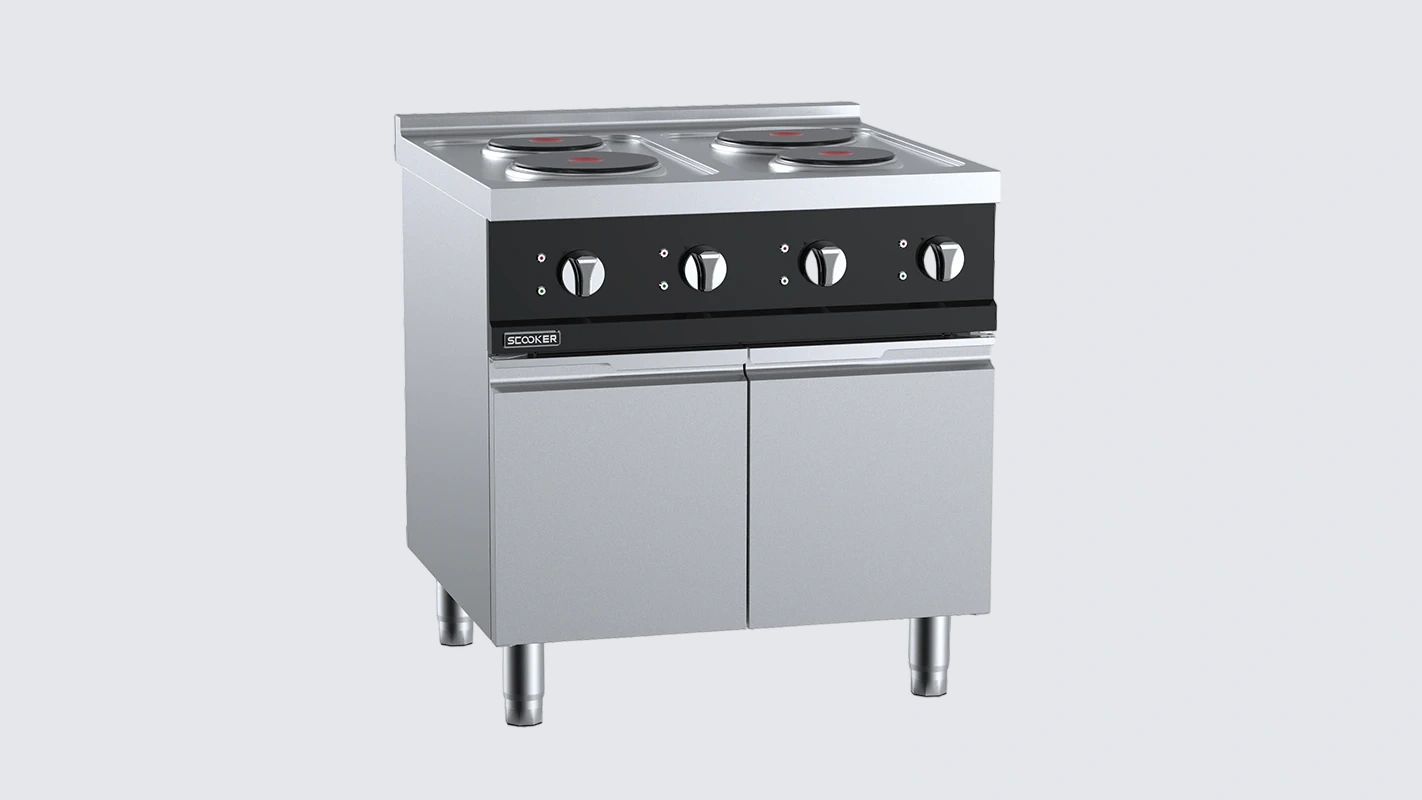 B+S SCOOKER DLZS4N-C9D2 Electric Solid-Plate 4-Zone Boiling Top
