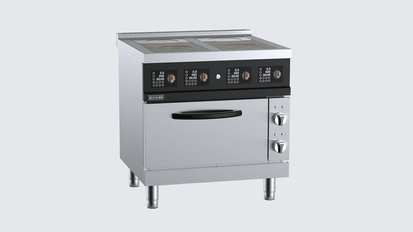 B+S SCOOKER DLGBJ4N-C14D6 Infrared 4-Zone Boiling Top with Oven