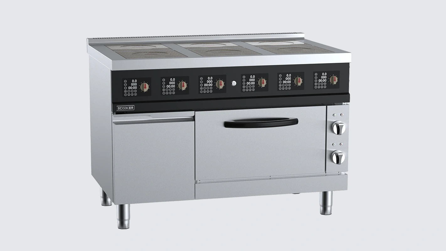 B+S SCOOKER DLGBJ6N-C19D4 Infrared 6-Zone Boiling Top with Oven