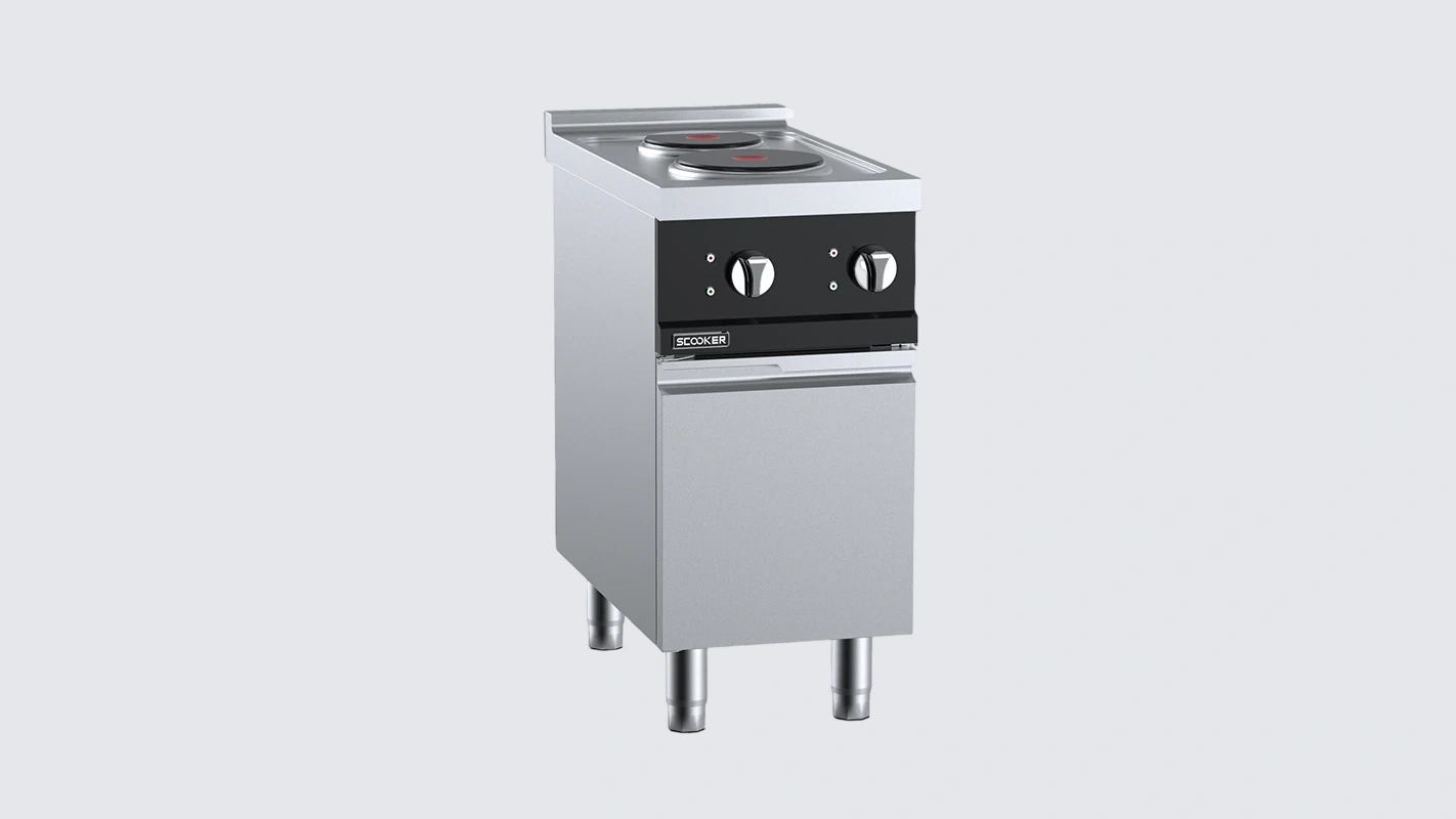 B+S SCOOKER DLZS2N-C4D6 Electric Solid-Plate 2-Zone Boiling Top