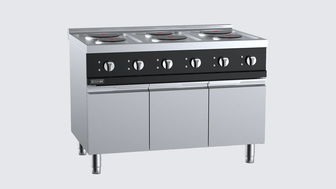 B+S SCOOKER DLZS6N-C13D8 Electric Solid-Plate 6-Zone Boiling Top