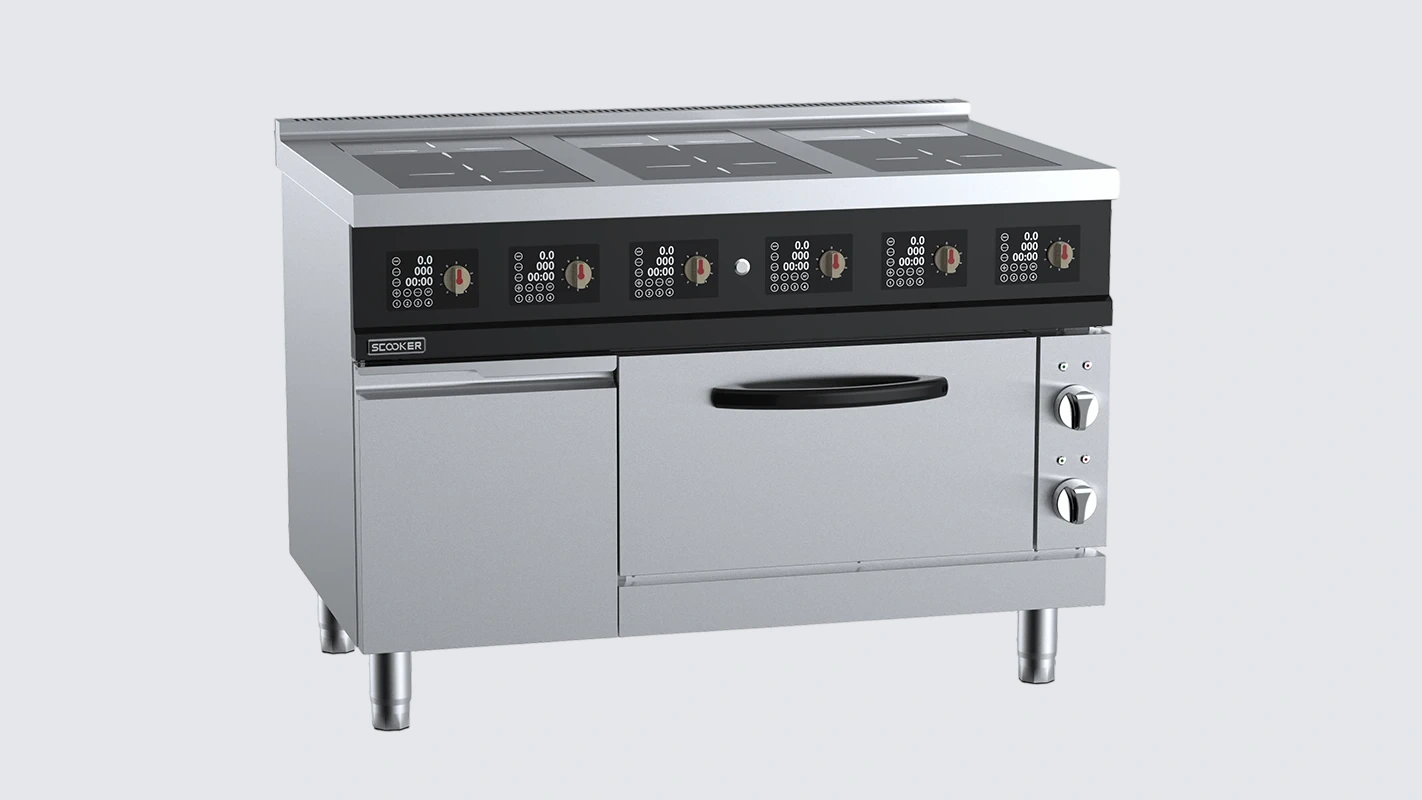 B+S SCOOKER HLBZJ6N-C26 Induction 6-Zone Boiling Top with Oven – 26 kW