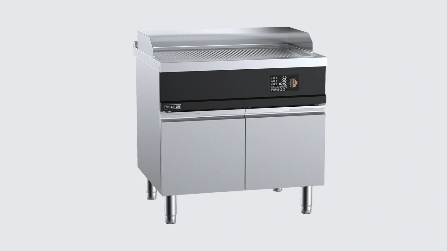 B+S SCOOKER HLKP9N-C9 Induction Grooved Griddle – 9 kW