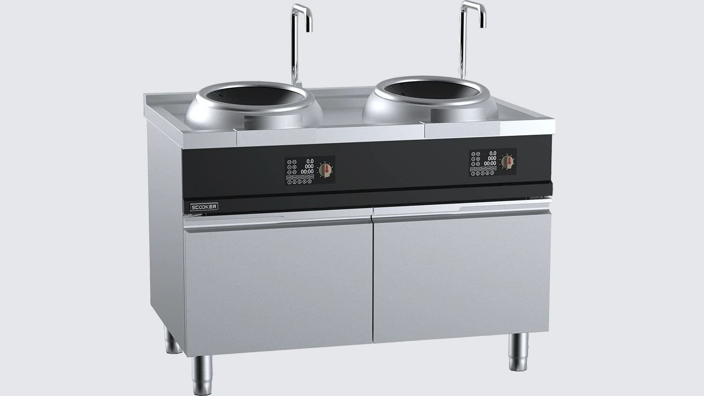 B+S SCOOKER HLXC2N-C16 Induction Double Wok – 16 kW