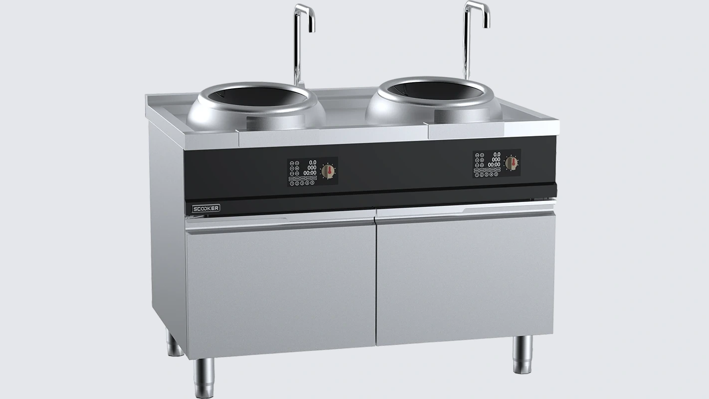 B+S SCOOKER HLXC2N-C24 Induction Double Wok – 24 kW