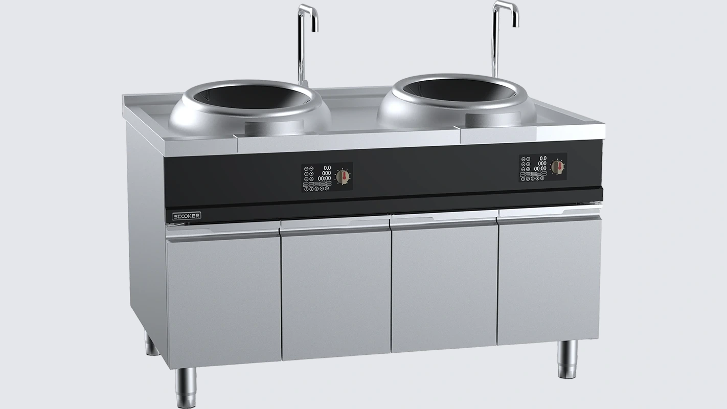 B+S SCOOKER HLXC2Q-C24 Induction Double Wok – 24 kW