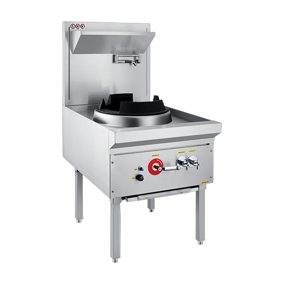 LKK 1B Waterless Gas Wok Table in stainless steel, front view