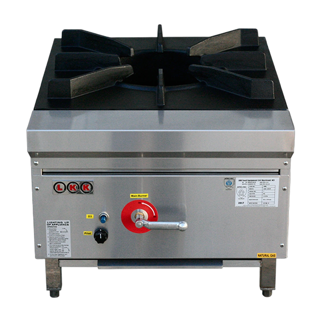 LKK 1BSP Waterless Gas Stockpot Cooker in stainless steel, front view