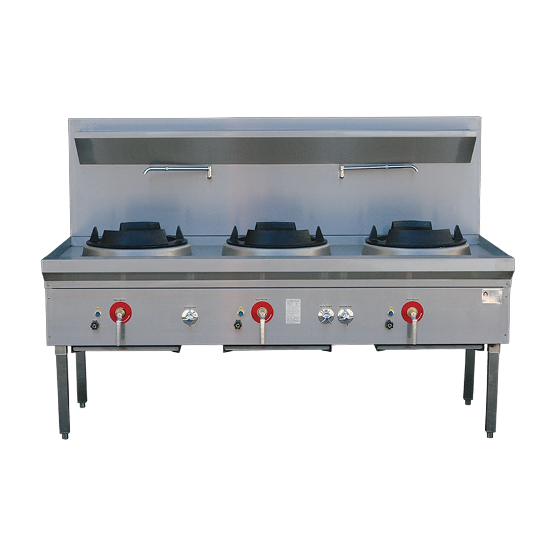 LKK 3BC Waterless Gas Wok Table in stainless steel, front view
