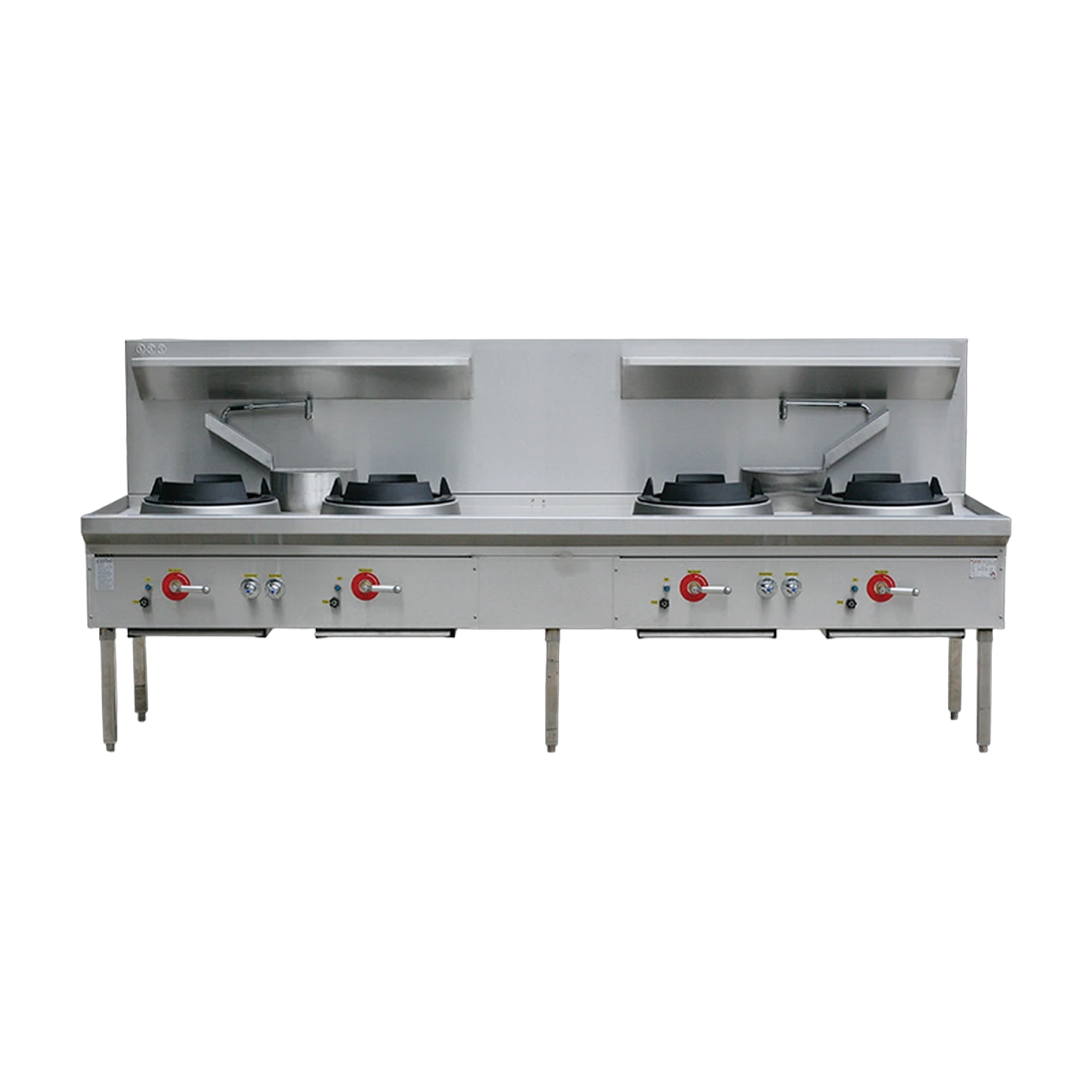 LKK 4B Waterless Gas Wok Table in stainless steel, front view