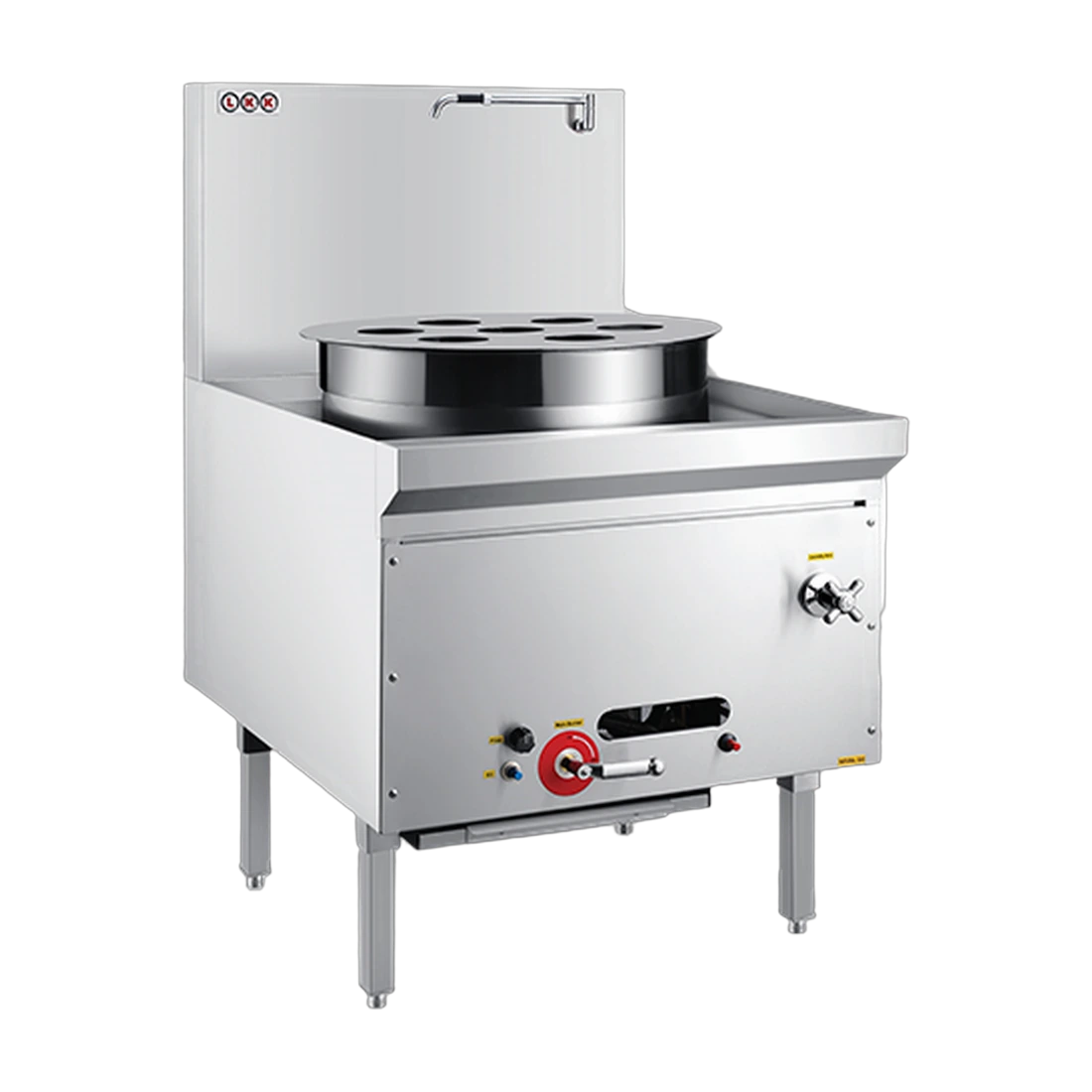 LKK DSS-1B Gas Dim Sum Steamer in stainless steel, front view