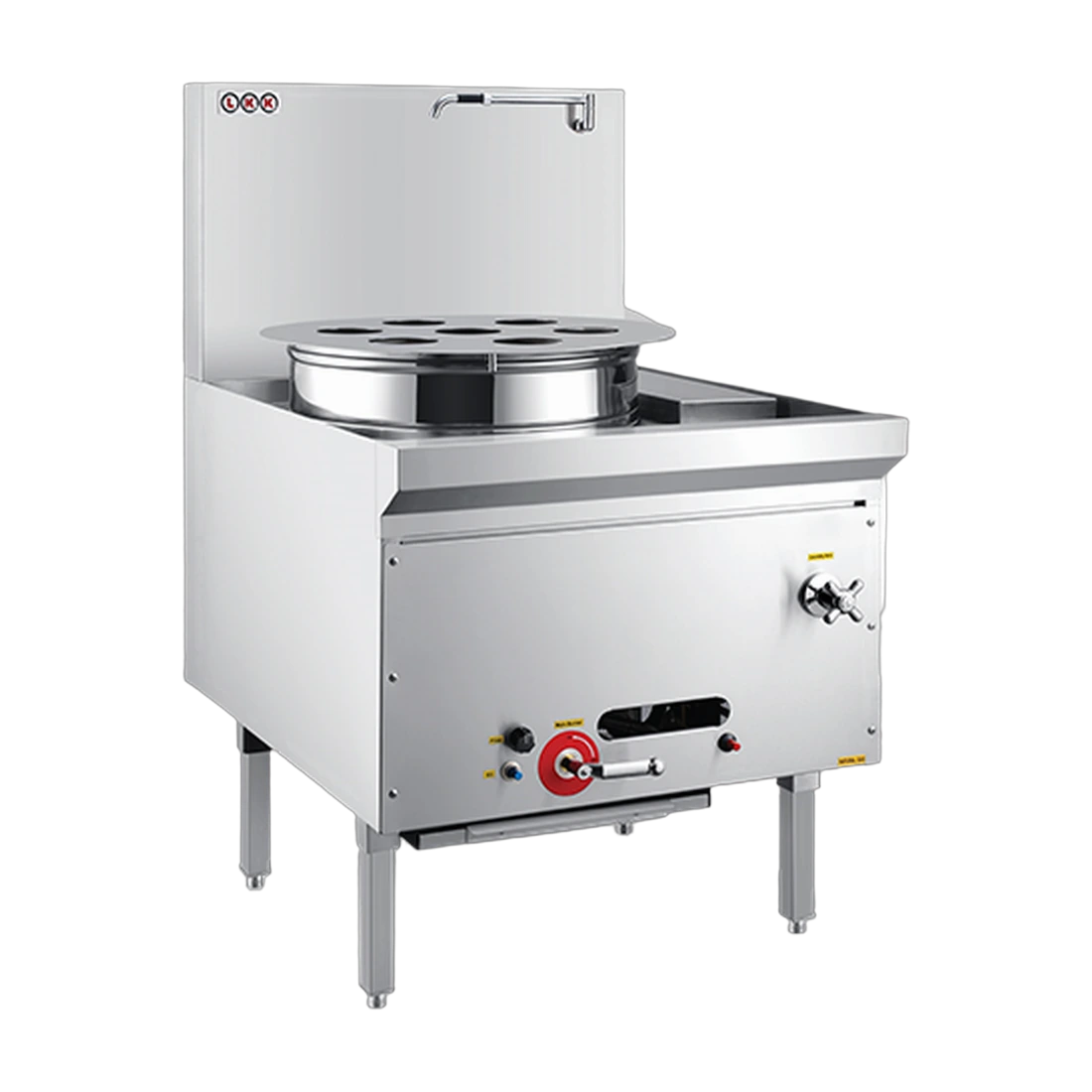 LKK DSS-1BT Gas Dim Sum Steamer in stainless steel, front view