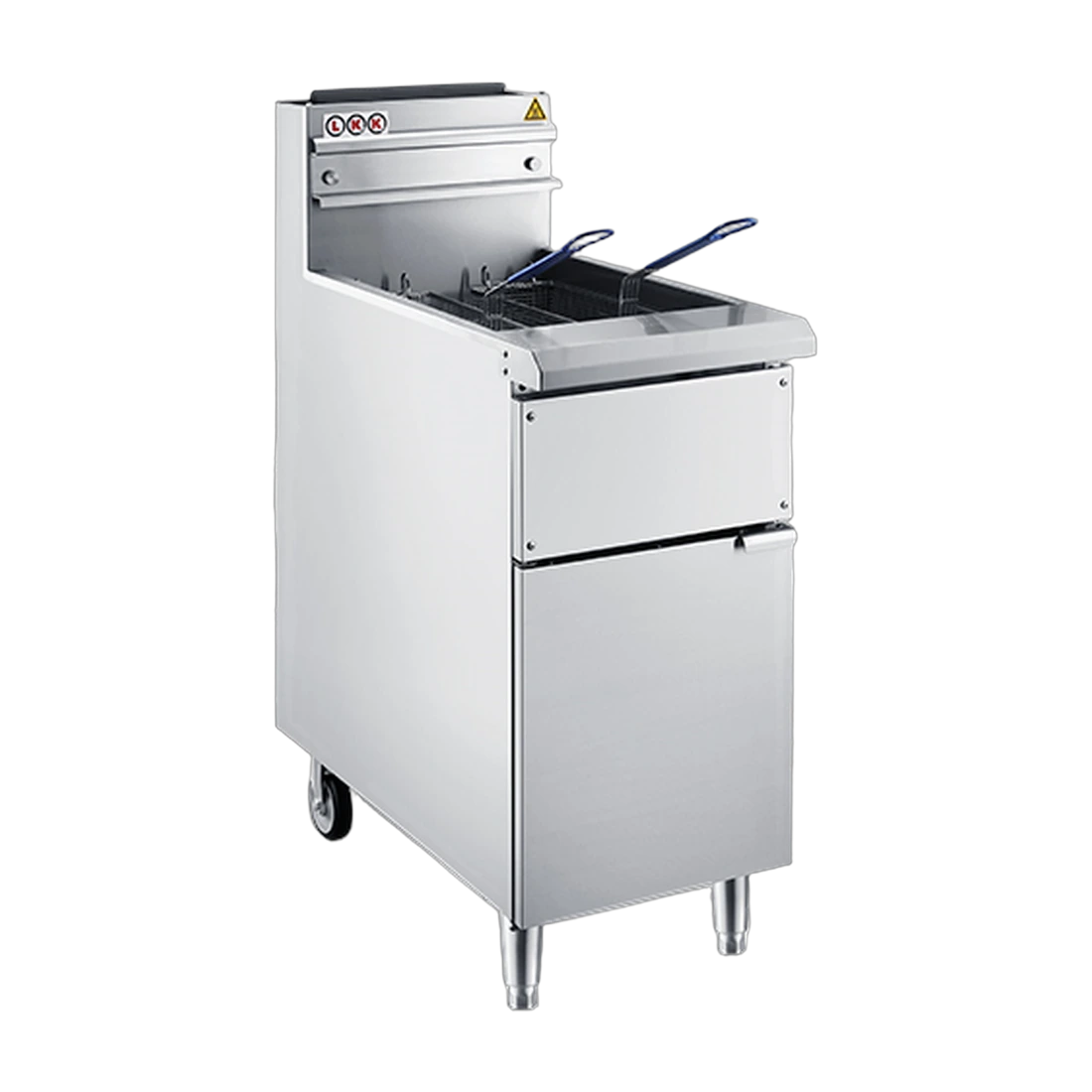 LKK GF4 Gas Deep Fryer in stainless steel, front view