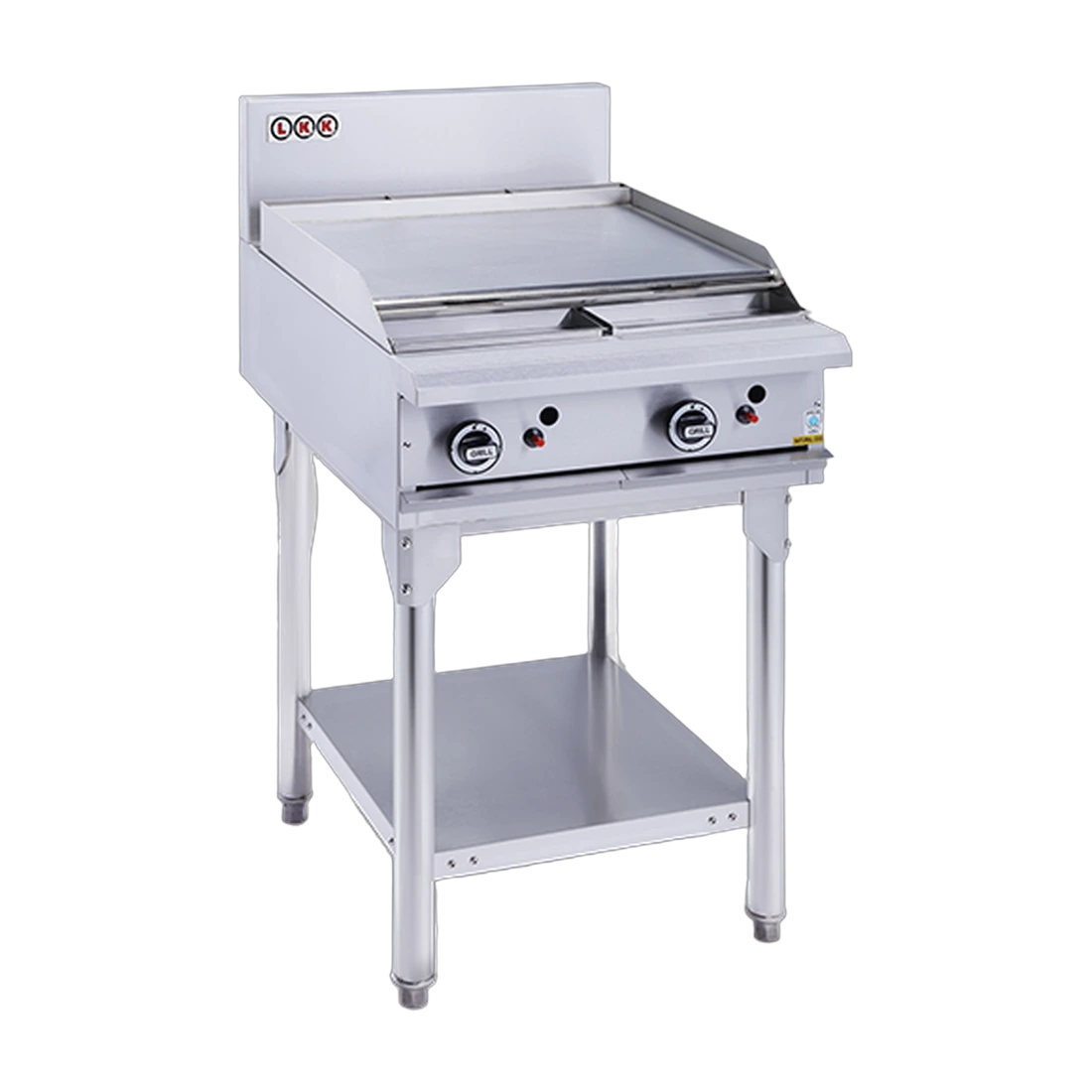 LKK OB4B Gas Griddle in stainless steel, front view