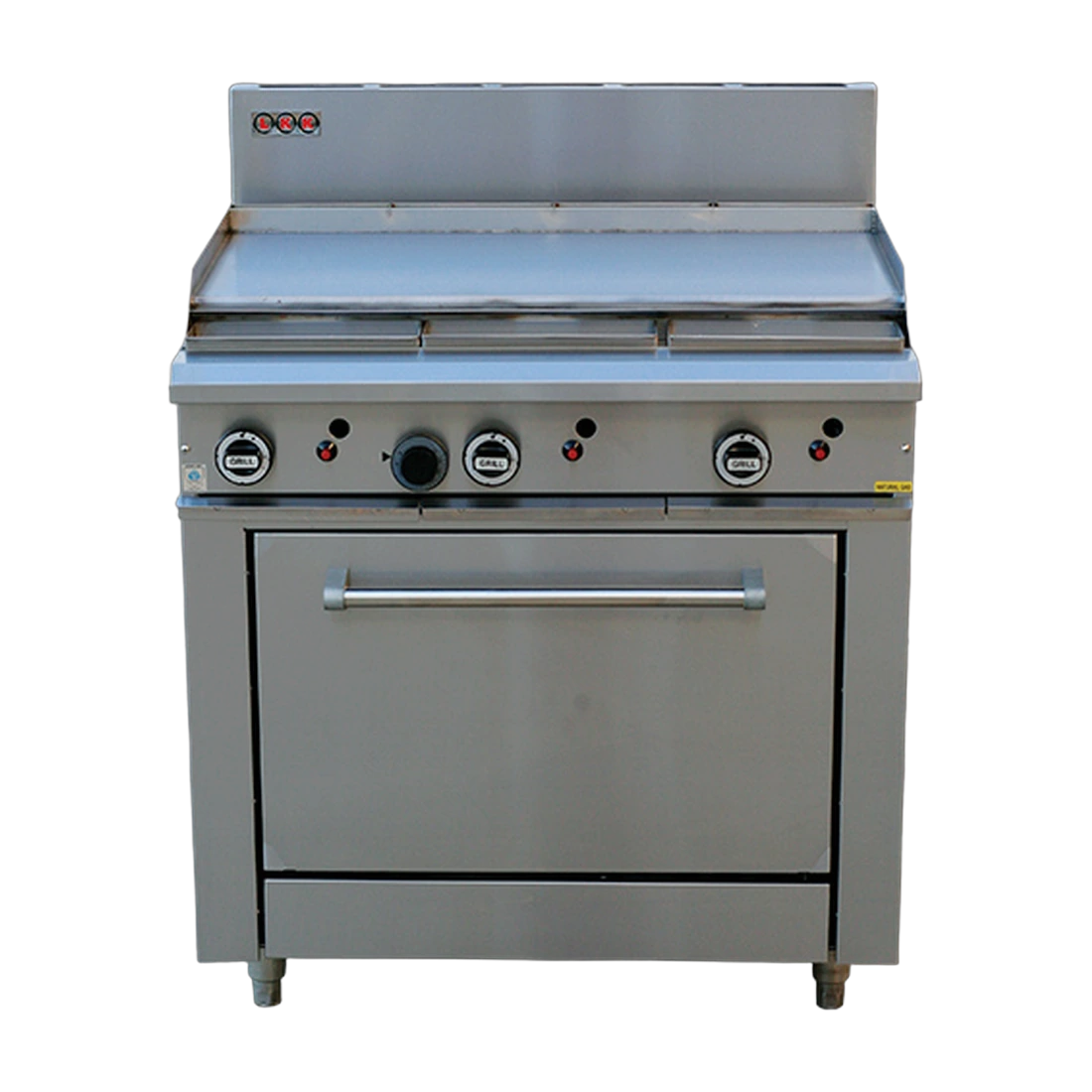 LKK OB6AO Gas Range with Static Oven in stainless steel, front view