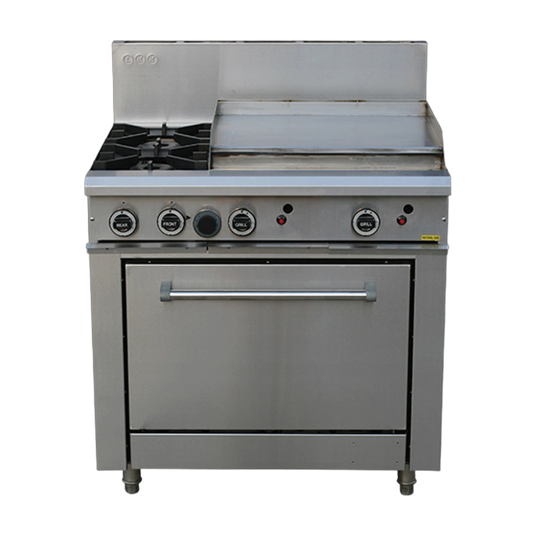 LKK OB6BO Gas Range with Static Oven in stainless steel, front view