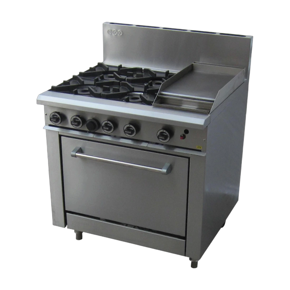 LKK OB6CO Gas Range with Static Oven in stainless steel, front view