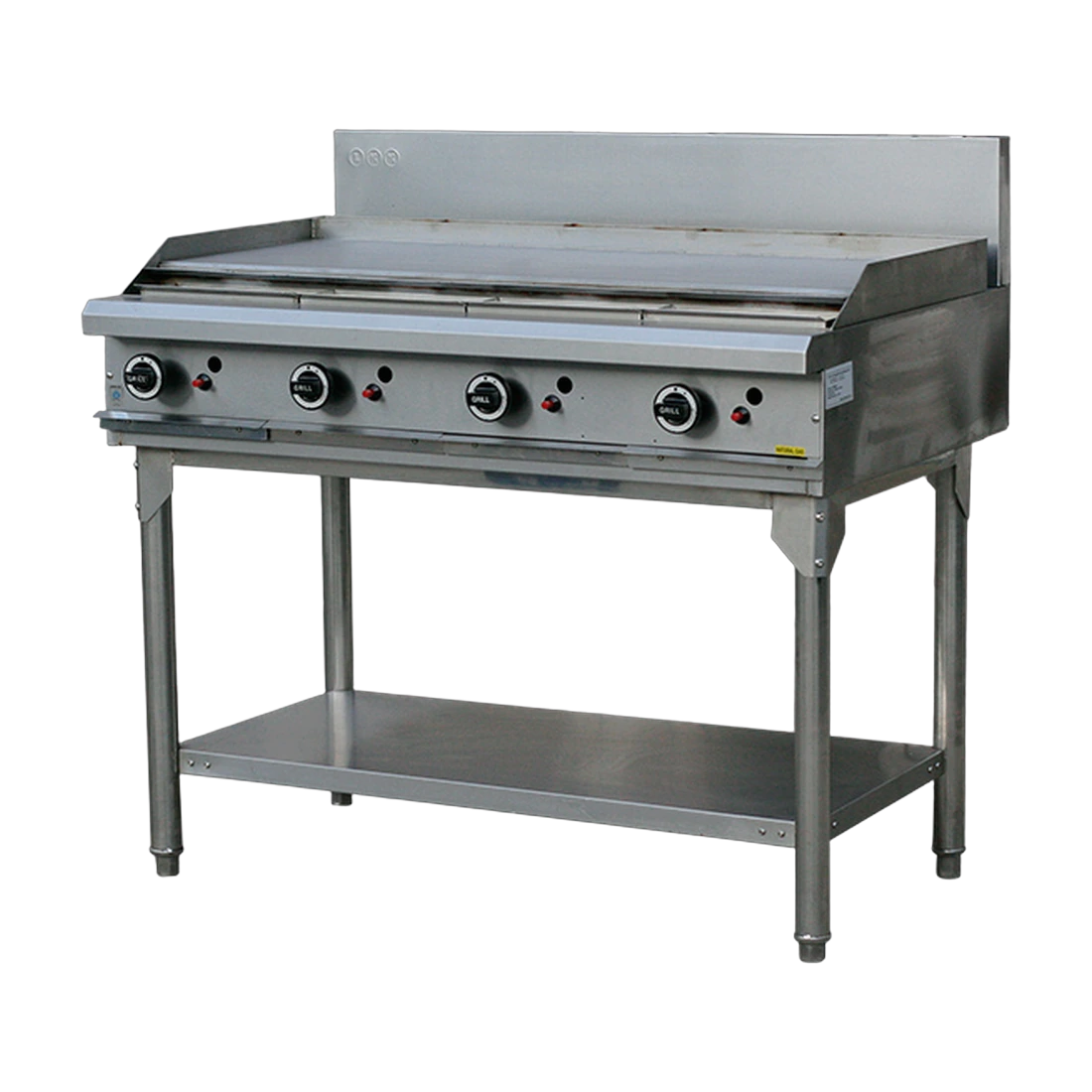 LKK OB8AA Gas Griddle in stainless steel, front view