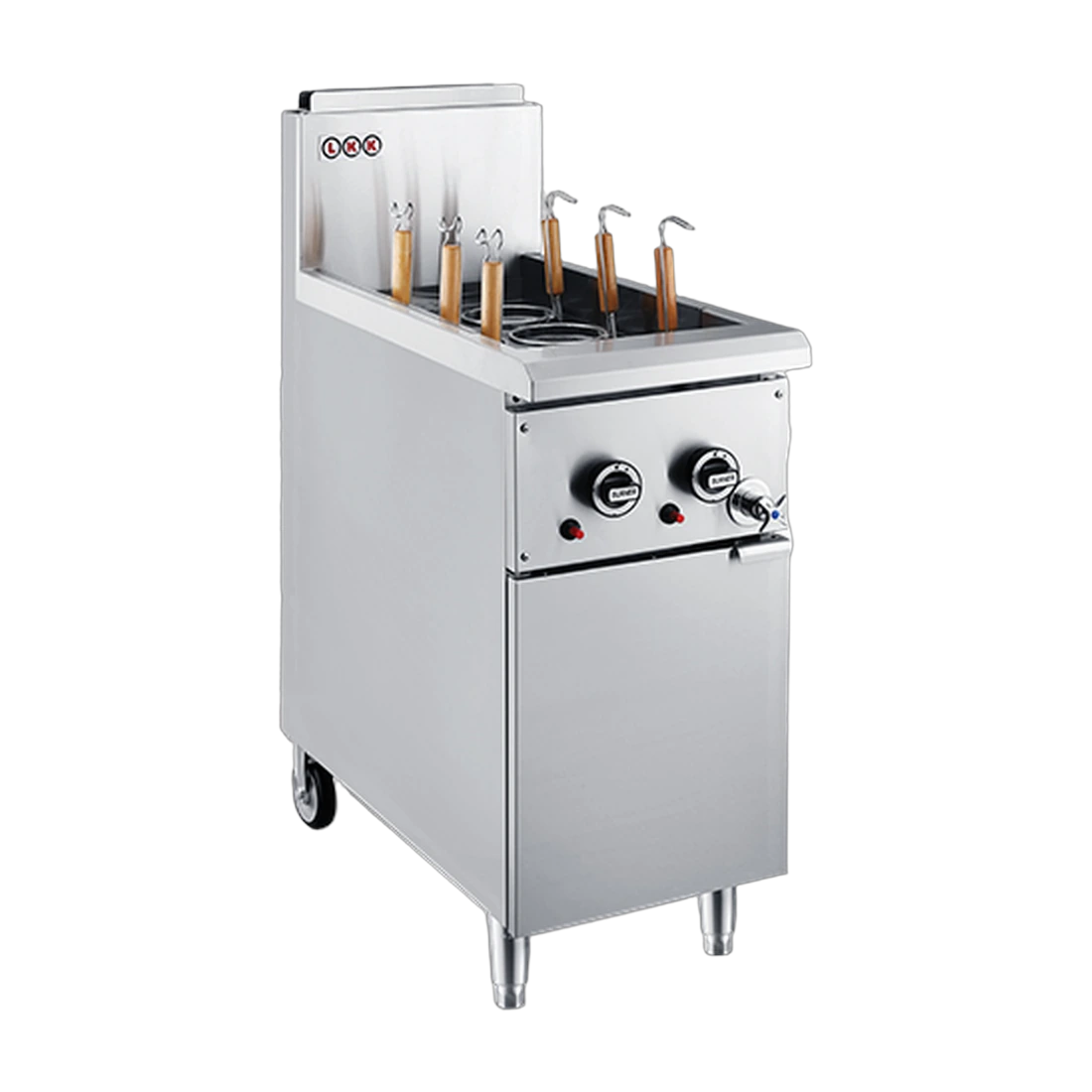 LKK PC40 Gas Noodle & Pasta Cooker in stainless steel, front view