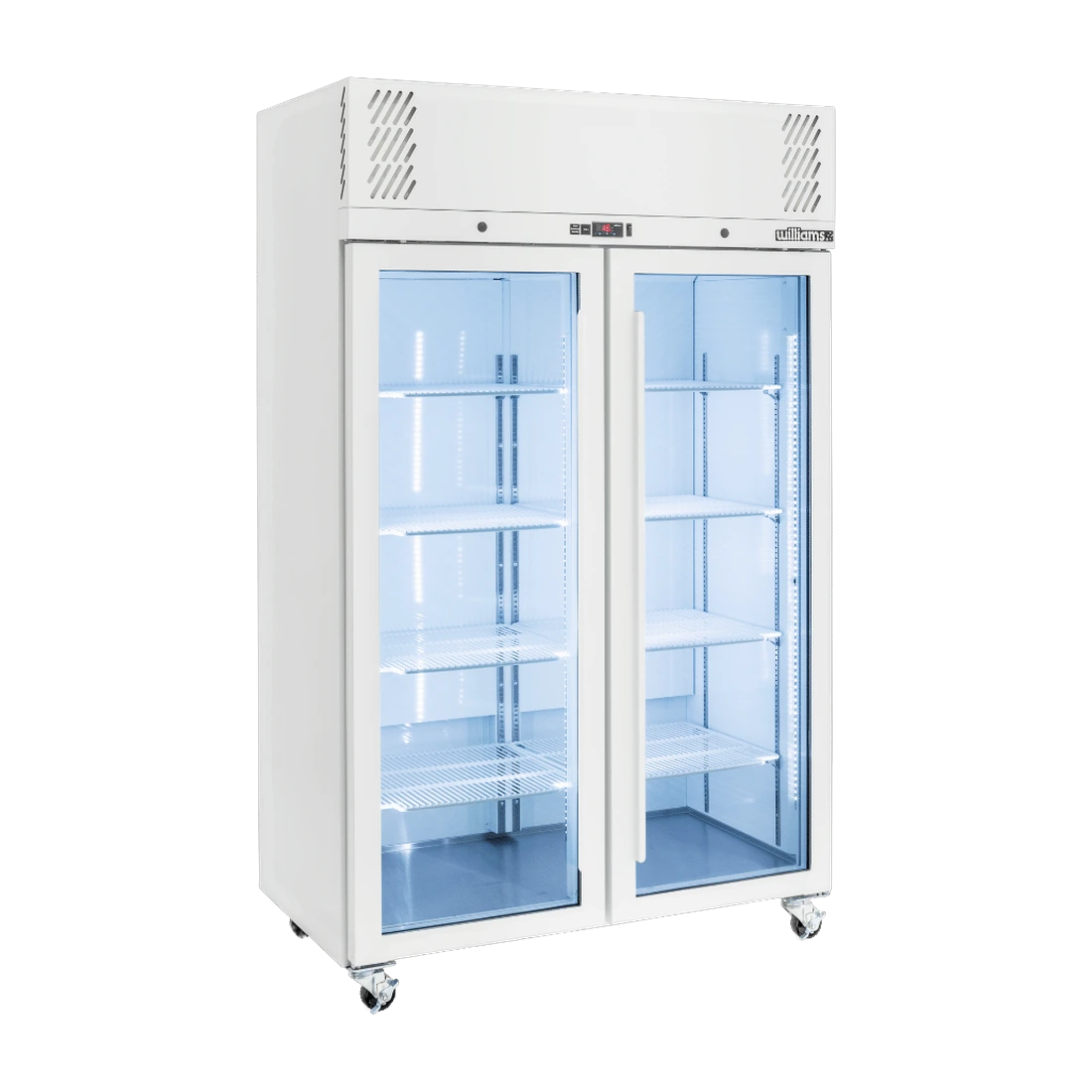 Williams HP2GWHC upright fridge in white Colorbond, front view