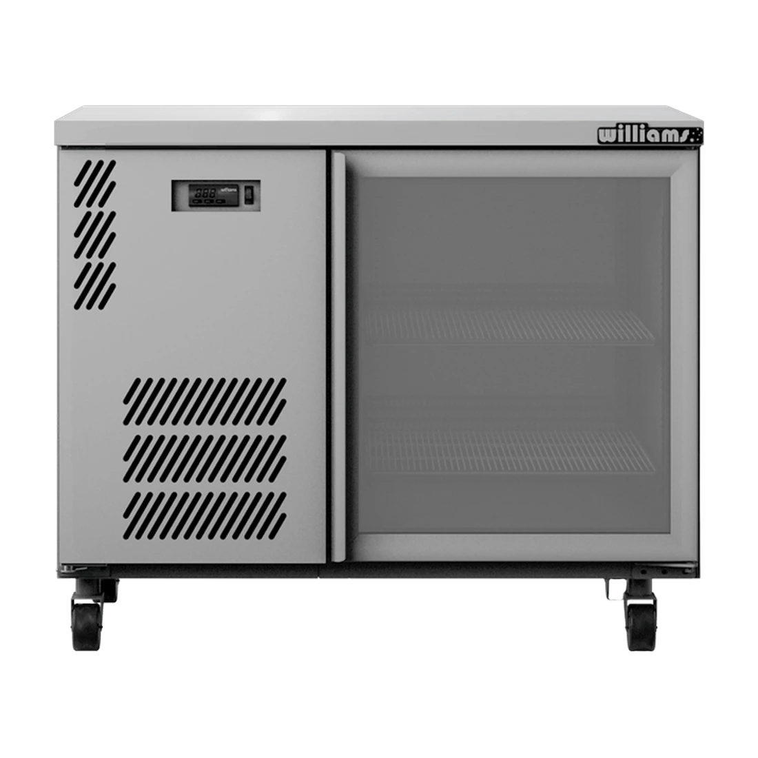 Williams HB1USS back bar fridge in stainless steel, front view
