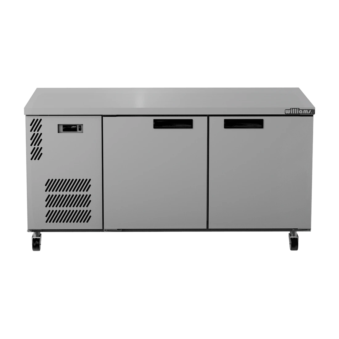 Williams HB2USSHC back bar fridge in stainless steel, front view