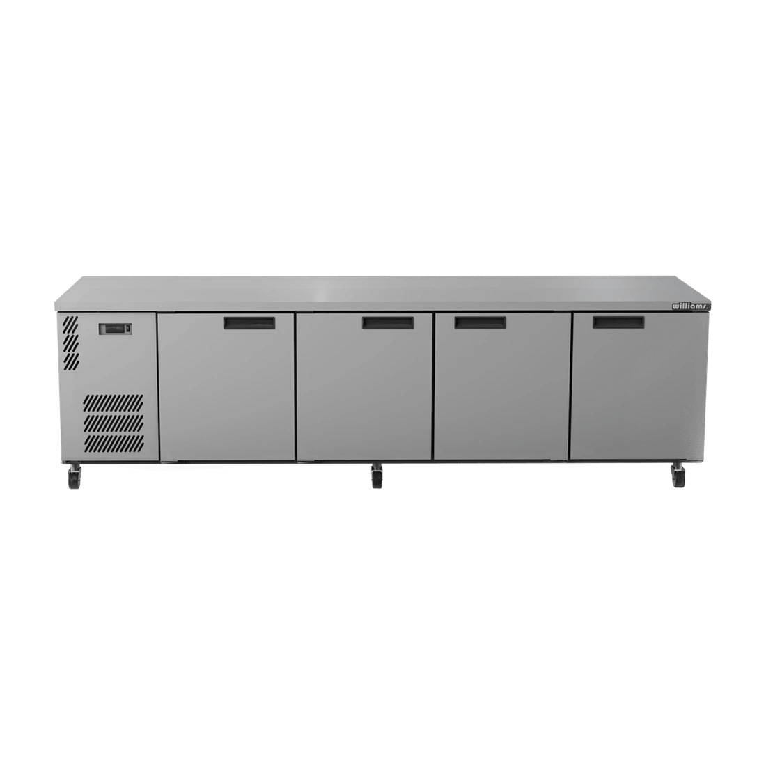 Williams HB4USBHC back bar fridge in black Colorbond, front view