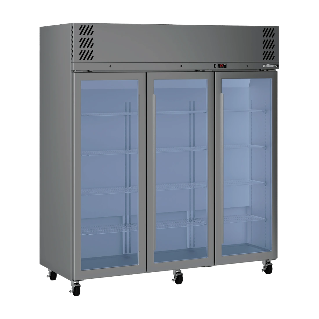 Williams HP3GSHC upright fridge in stainless steel, front view