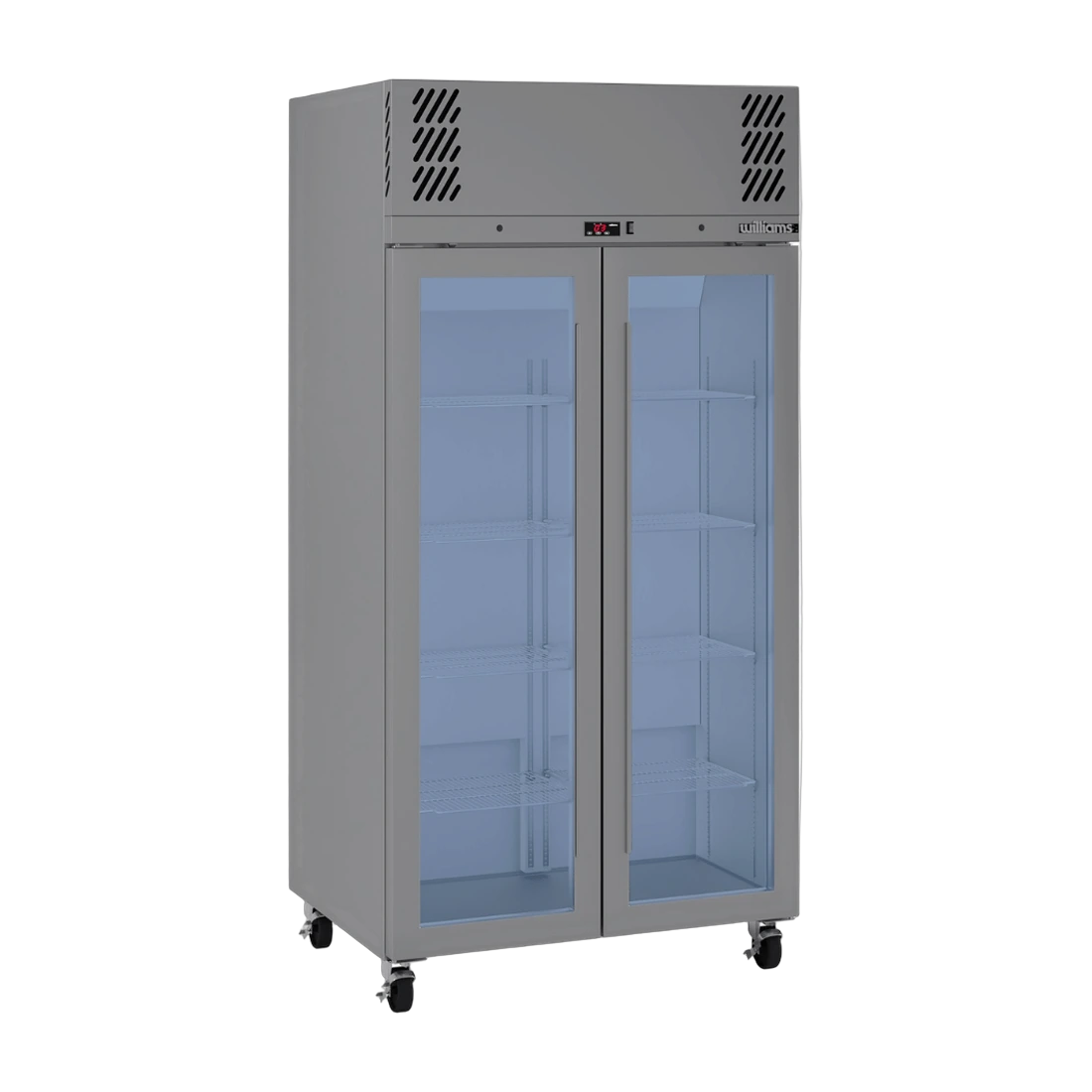 Williams HPR2GSHC upright fridge in stainless steel, front view