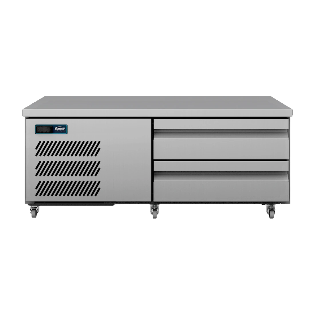 Williams LE1USS underbench freezer in stainless steel, front view