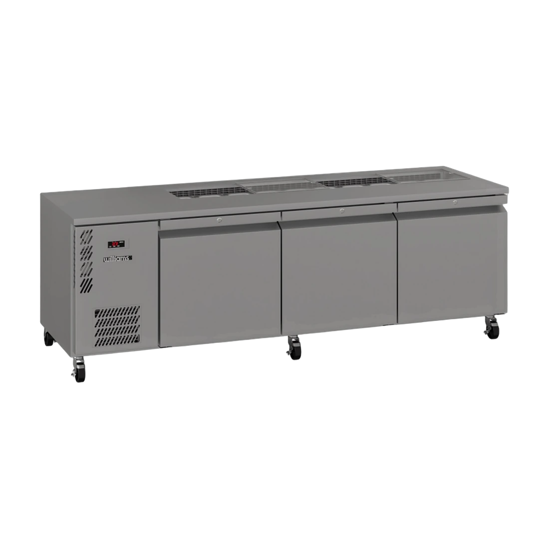 Williams HO1USS underbench fridge in stainless steel, front view