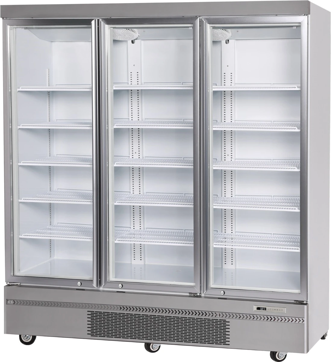Snowman Q1500RWB white three-glass-door display fridge with bottom-mounted refrigeration