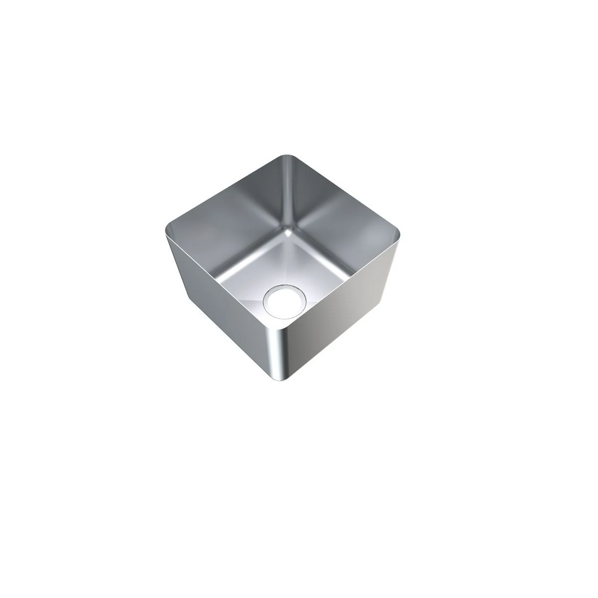 3Monkeez HF12 sink bowl with open top and waste opening, angled view