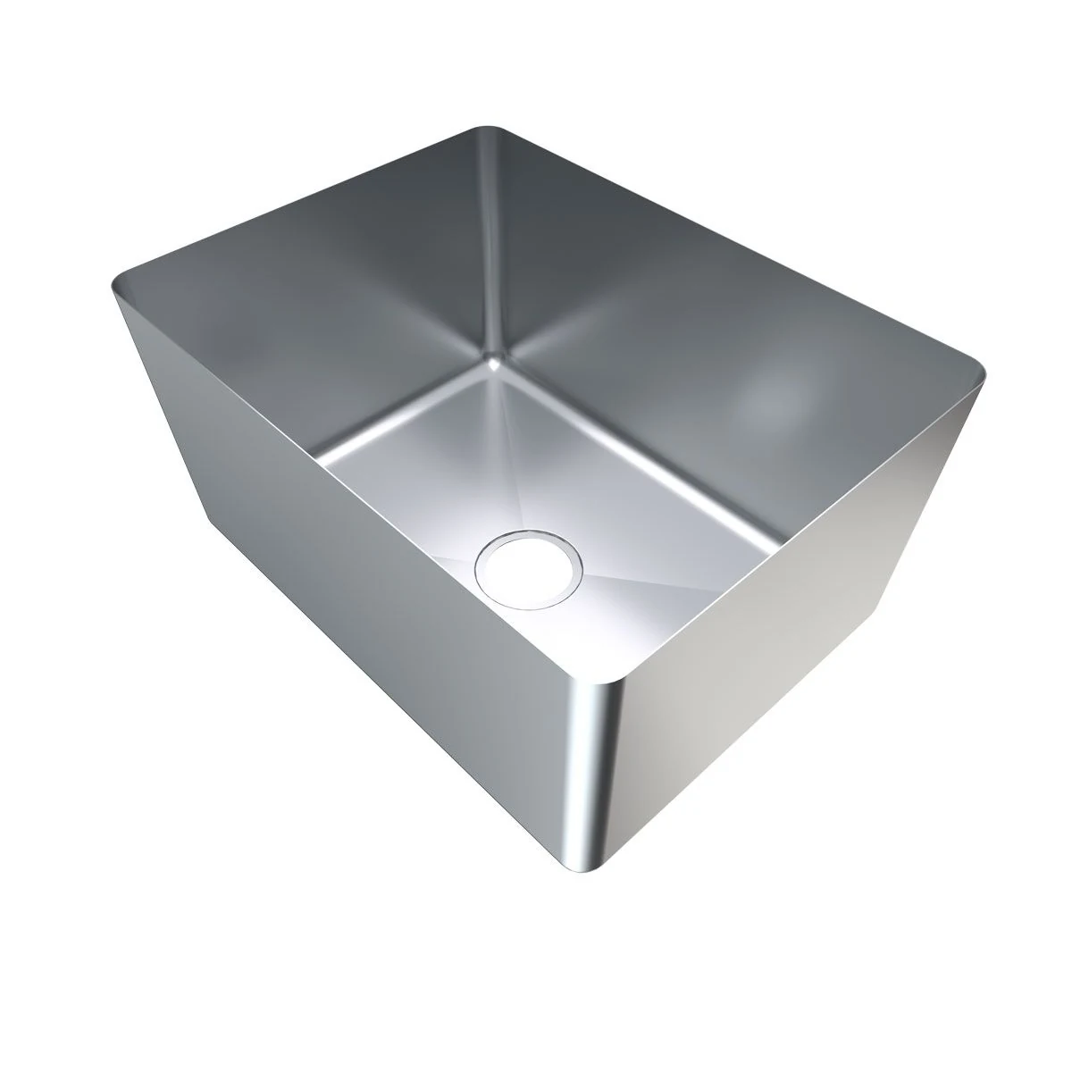 3Monkeez HFS19 sink bowl with open top and waste opening, angled view