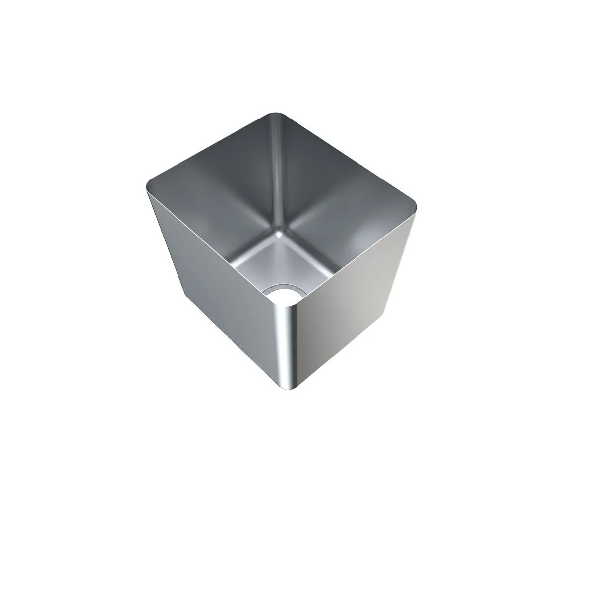 3Monkeez HF13 sink bowl with open top and waste opening, angled view