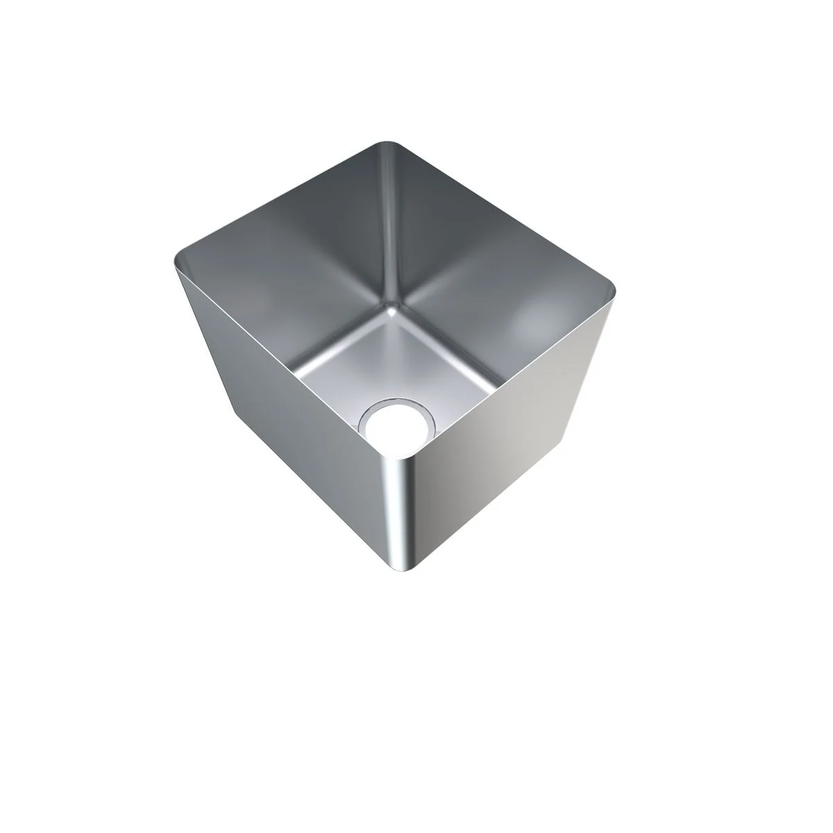 3Monkeez HF14 sink bowl with open top and waste opening, angled view