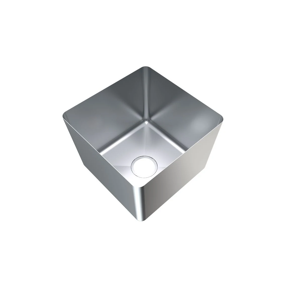 3Monkeez HF11 sink bowl with open top and waste opening, angled view