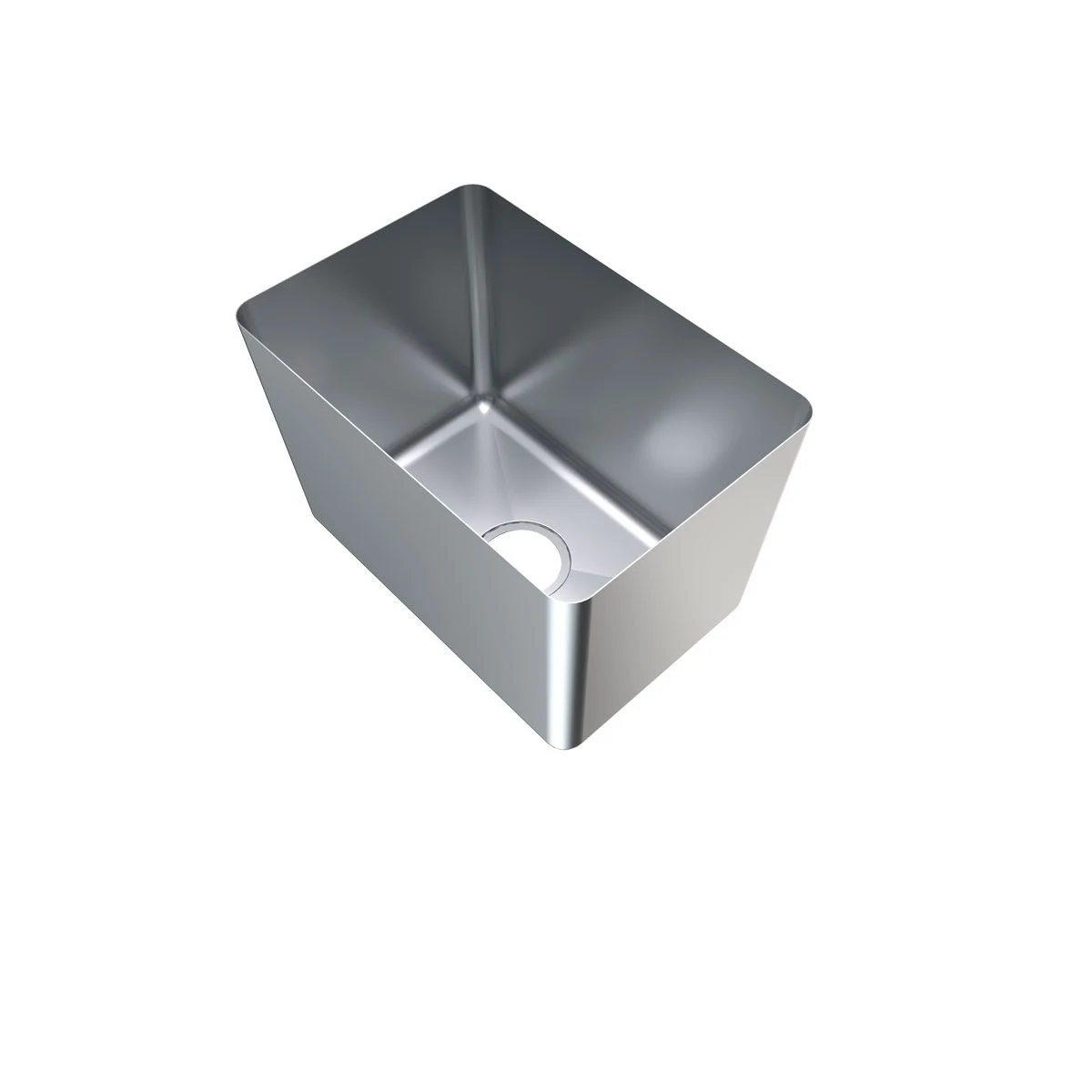 3Monkeez HF15 sink bowl with open top and waste opening, angled view